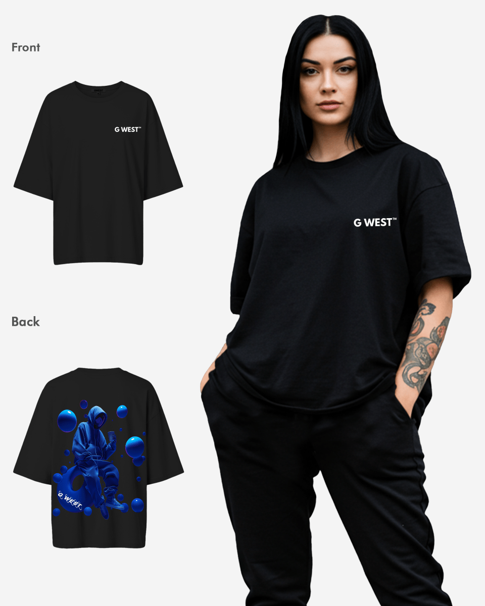 G West Oversized Blue Man Tee - WOMEN - G West