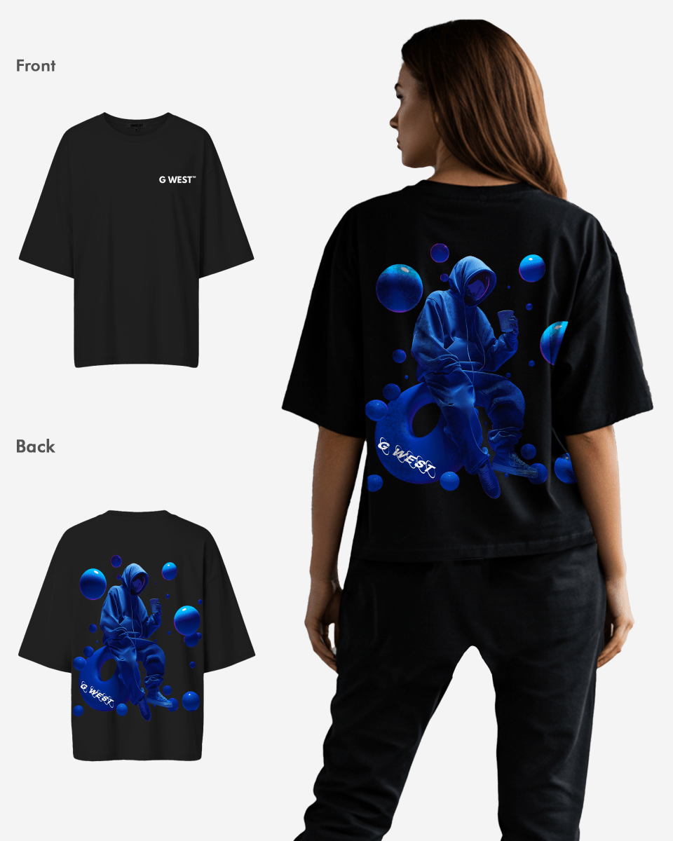 G West Oversized Blue Man Tee - WOMEN - G West