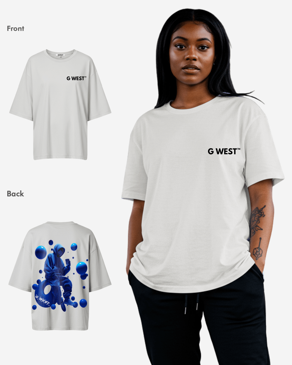 G West Oversized Blue Man Tee - WOMEN - G West