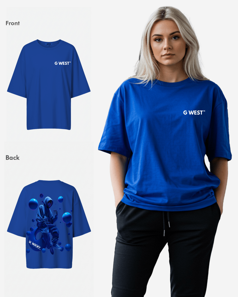 G West Oversized Blue Man Tee - WOMEN - G West