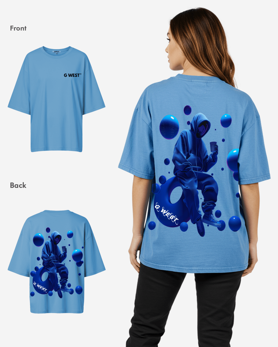 G West Oversized Blue Man Tee - WOMEN - G West