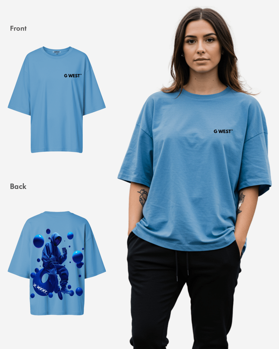 G West Oversized Blue Man Tee - WOMEN - G West