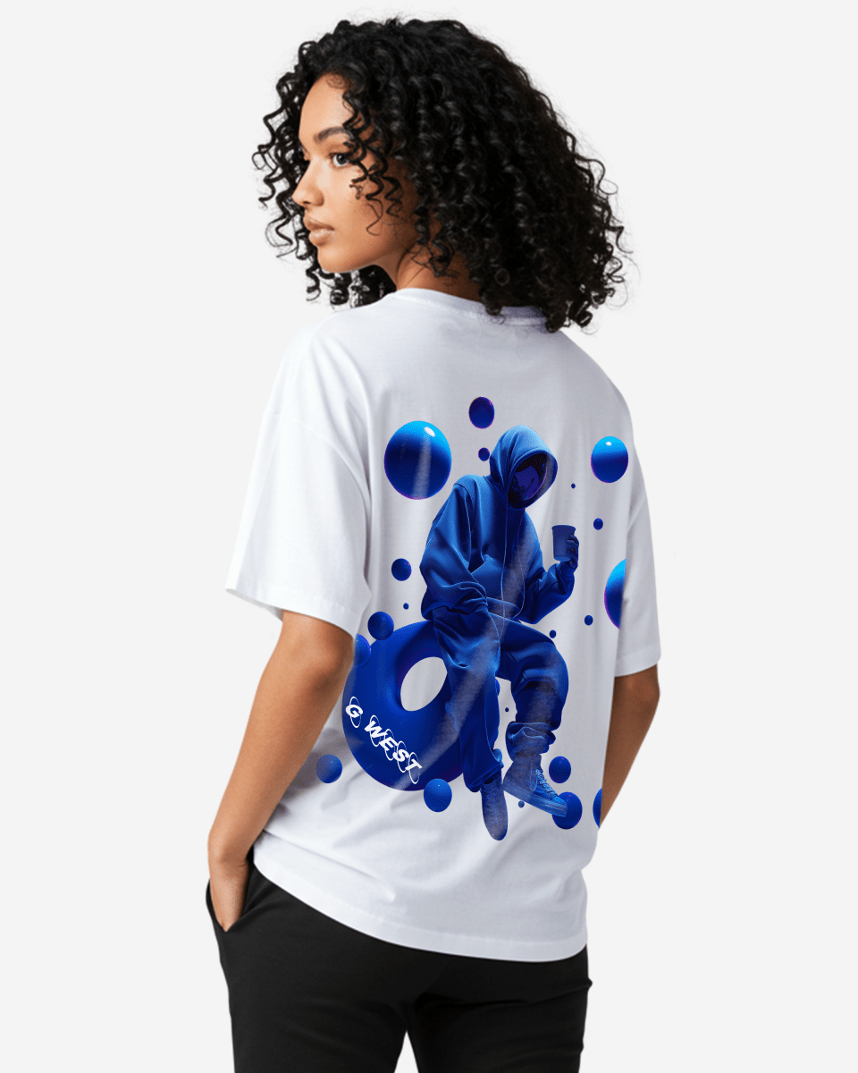 G West Oversized Blue Man Tee - WOMEN - G West