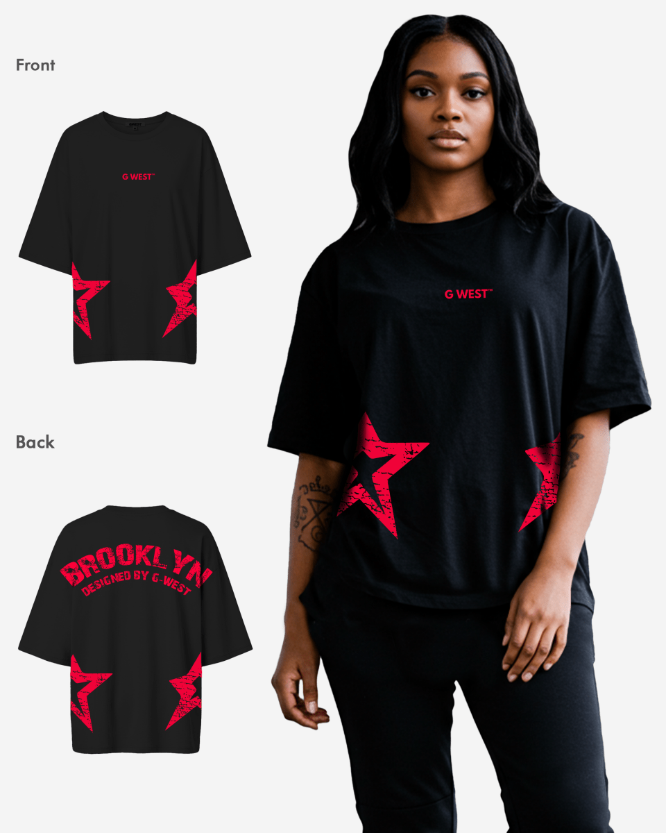 G West Oversized Brooklyn Arch Logo Tee - WOMEN - G West