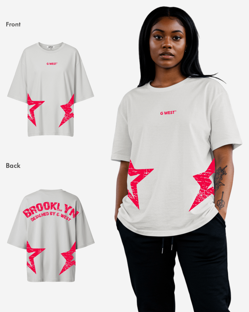 G West Oversized Brooklyn Arch Logo Tee - WOMEN - G West