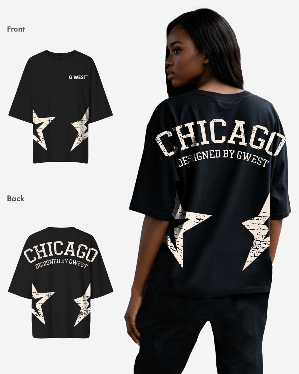 G West Oversized Chicago Arch Logo Tee - WOMEN - G West