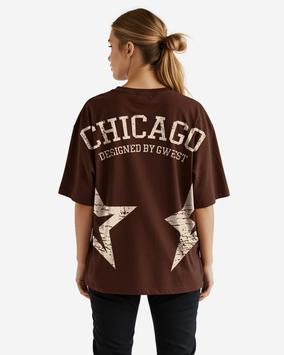 G West Oversized Chicago Arch Logo Tee - WOMEN - G West