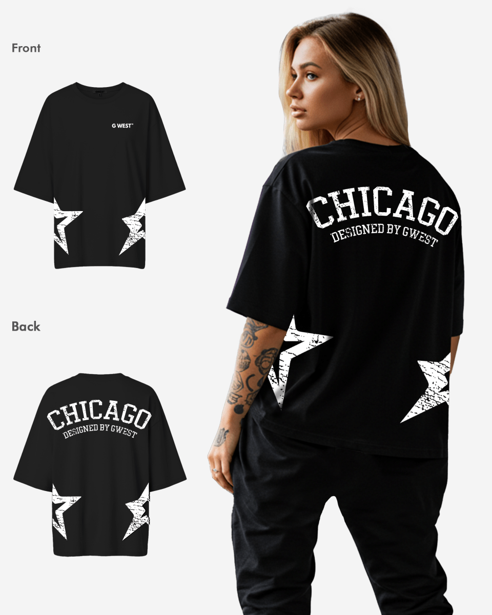 G West Oversized Chicago Arch Logo Tee - WOMEN - G West