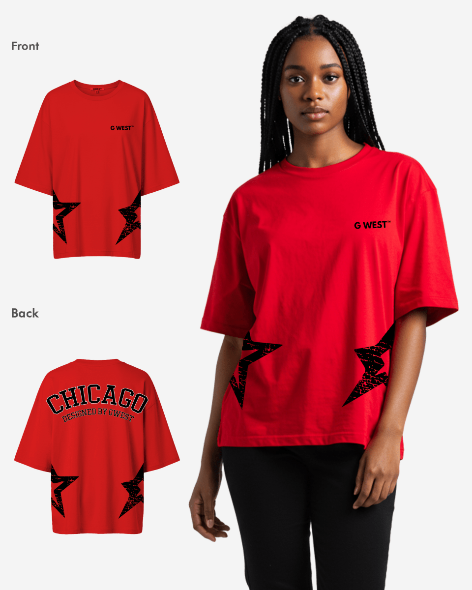 G West Oversized Chicago Arch Logo Tee - WOMEN - G West
