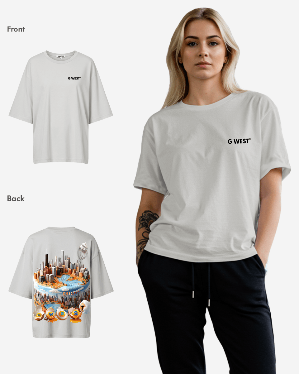 G WEST OVERSIZED CHICAGO CAKE TEE - WOMEN - G West