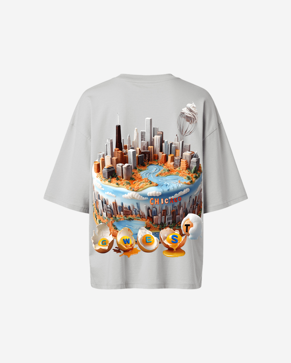 G WEST OVERSIZED CHICAGO CAKE TEE - WOMEN - G West