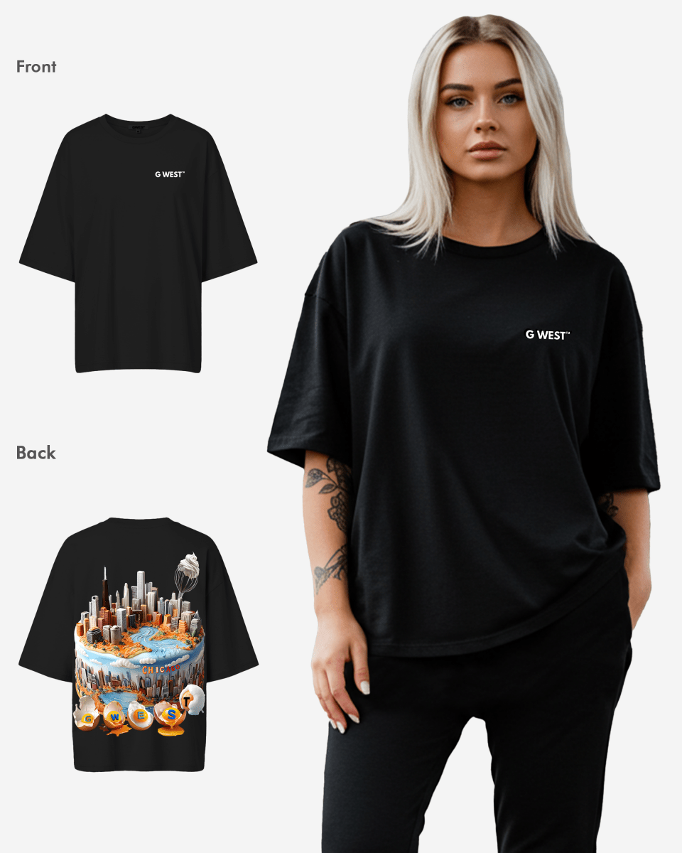 G WEST OVERSIZED CHICAGO CAKE TEE - WOMEN - G West