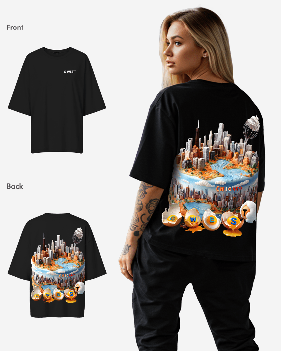 G WEST OVERSIZED CHICAGO CAKE TEE - WOMEN - G West