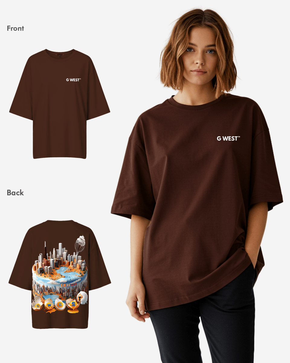 G WEST OVERSIZED CHICAGO CAKE TEE - WOMEN - G West