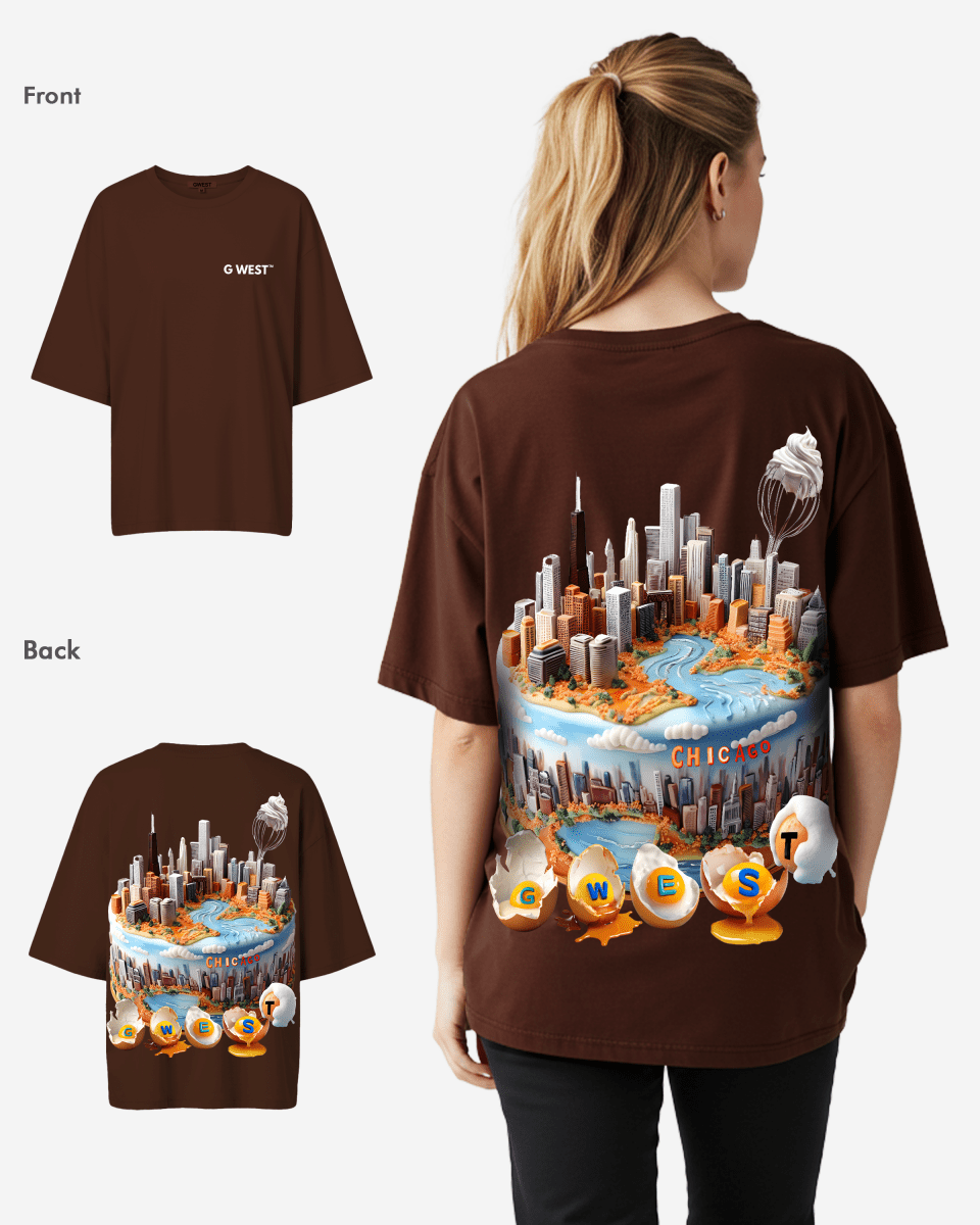 G WEST OVERSIZED CHICAGO CAKE TEE - WOMEN - G West