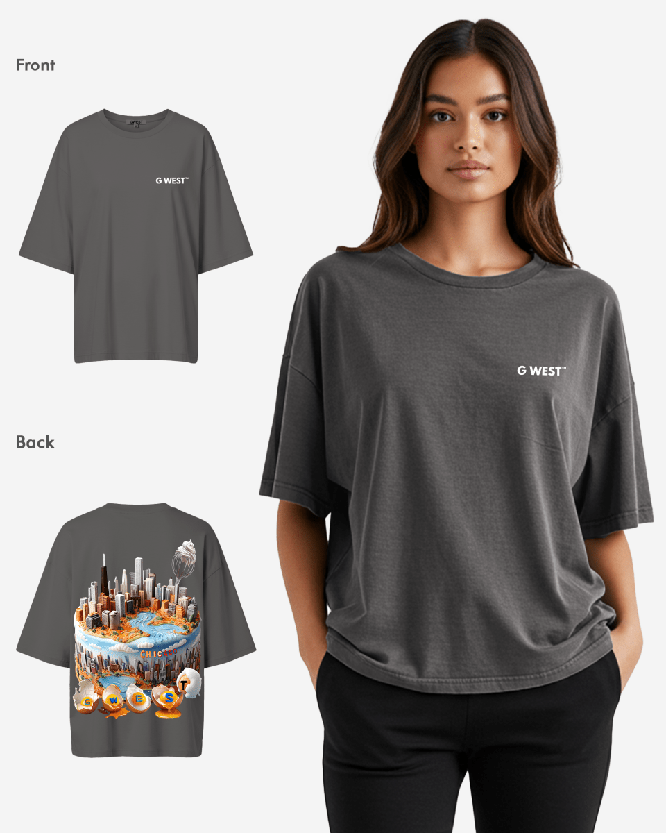 G WEST OVERSIZED CHICAGO CAKE TEE - WOMEN - G West