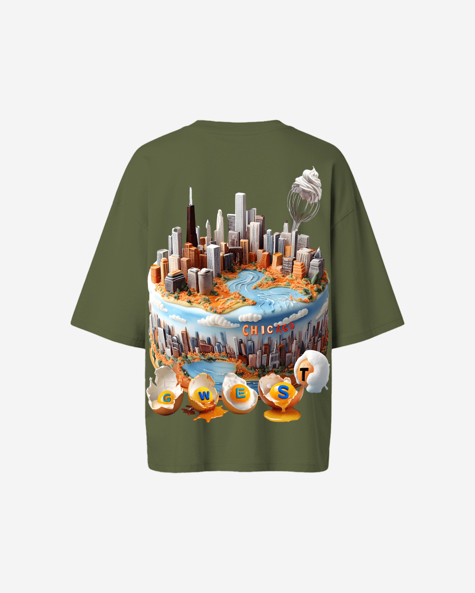 G WEST OVERSIZED CHICAGO CAKE TEE - WOMEN - G West