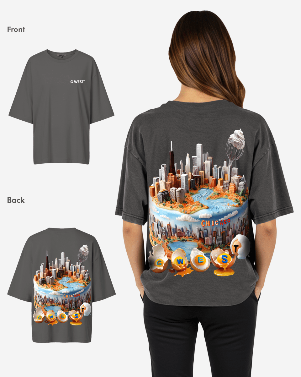 G WEST OVERSIZED CHICAGO CAKE TEE - WOMEN - G West