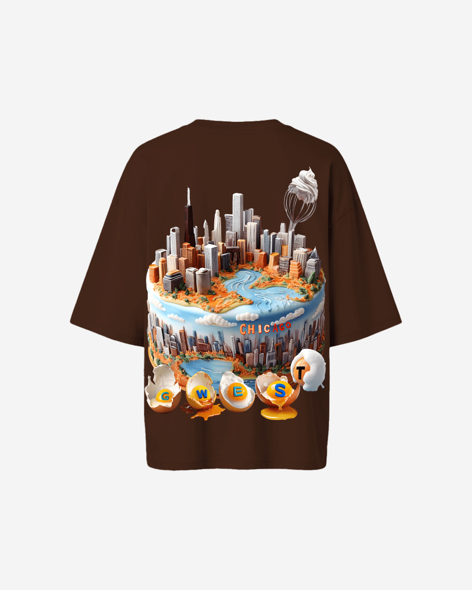 G WEST OVERSIZED CHICAGO CAKE TEE - WOMEN - G West
