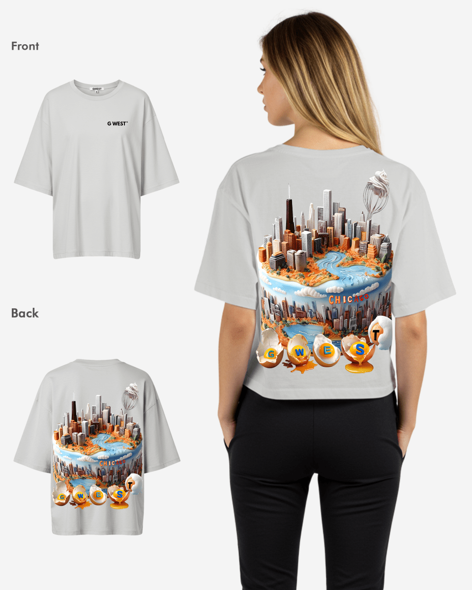 G WEST OVERSIZED CHICAGO CAKE TEE - WOMEN - G West