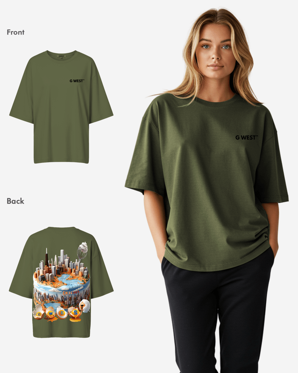 G WEST OVERSIZED CHICAGO CAKE TEE - WOMEN - G West