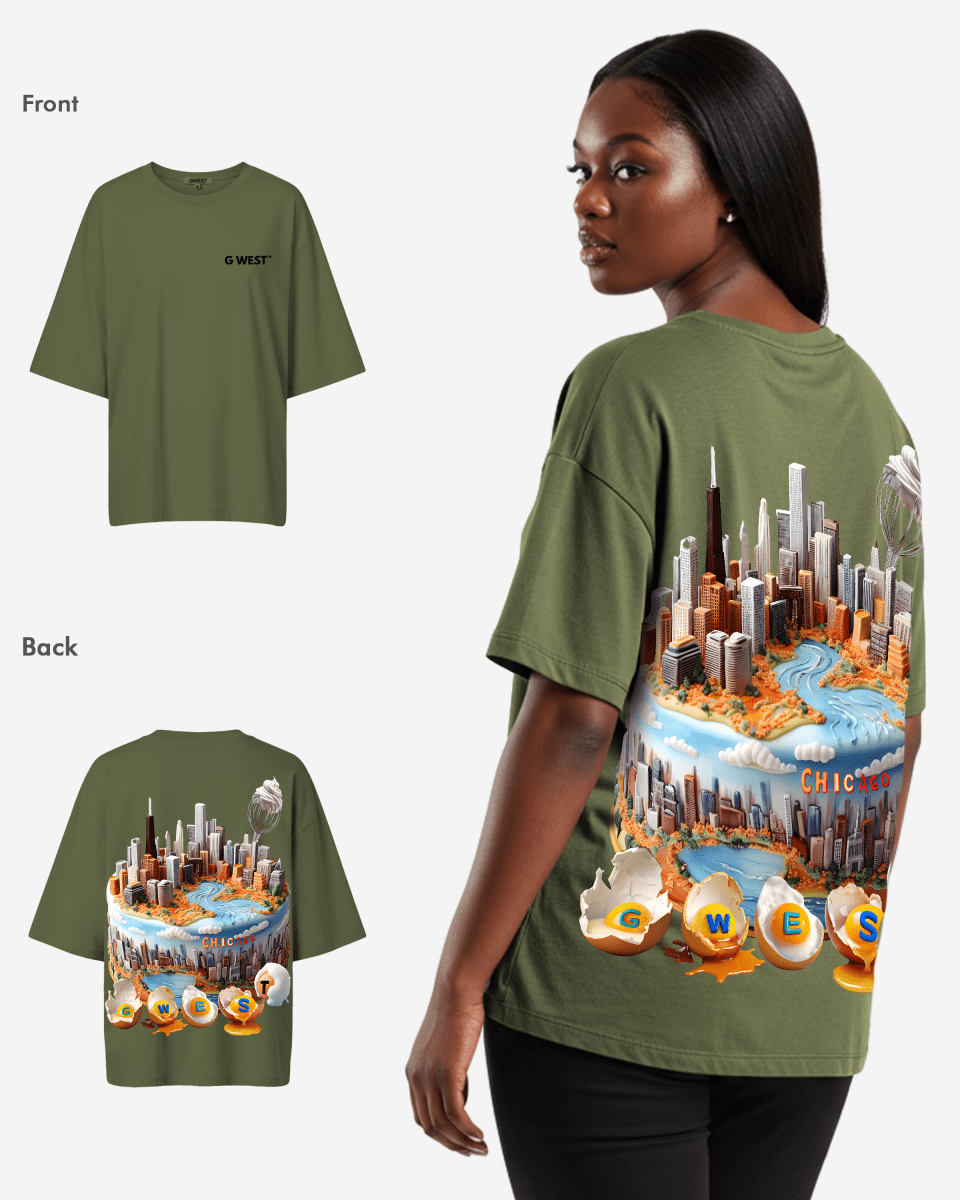G WEST OVERSIZED CHICAGO CAKE TEE - WOMEN - G West