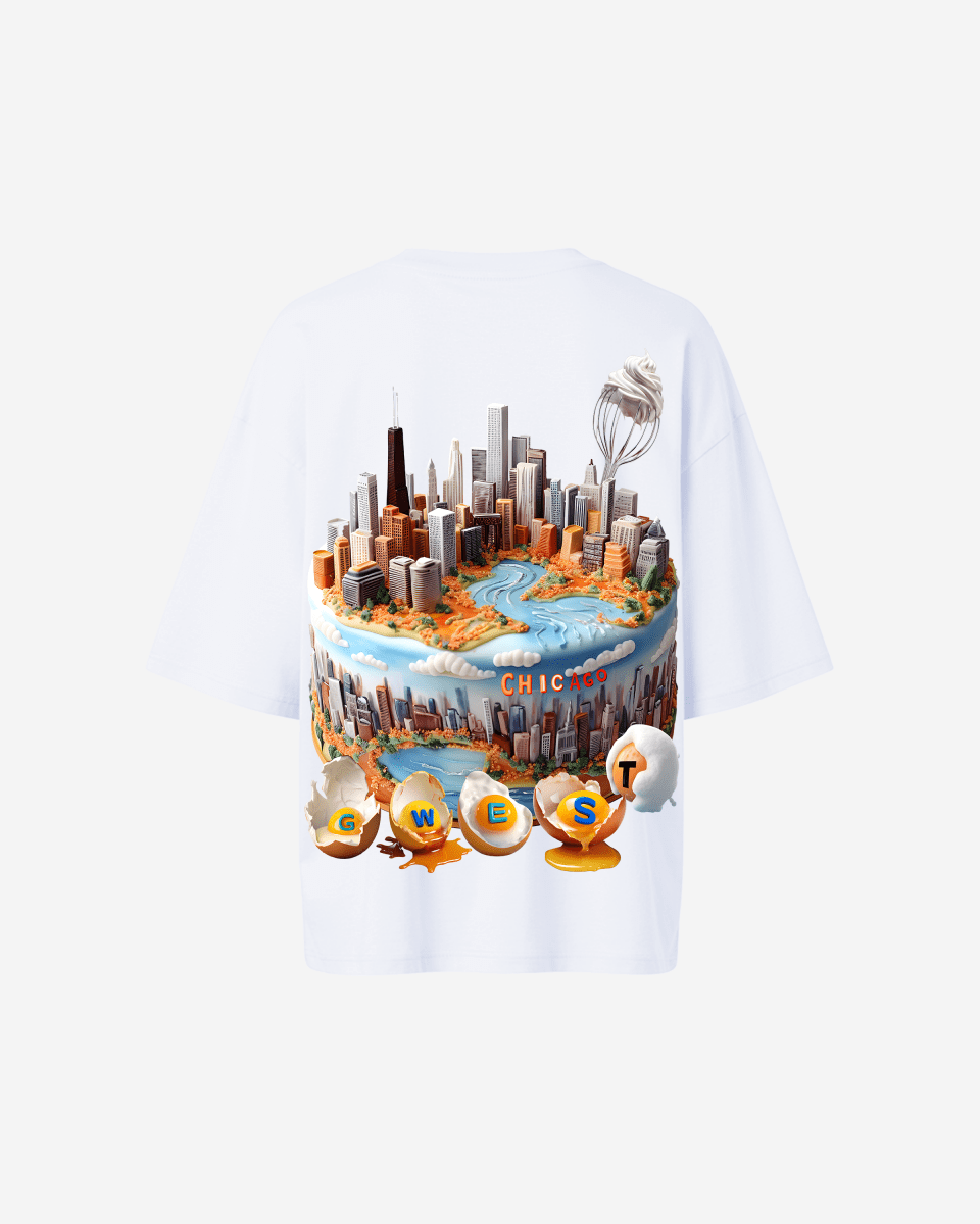 G WEST OVERSIZED CHICAGO CAKE TEE - WOMEN - G West
