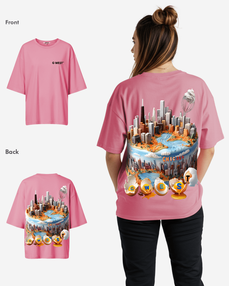 G WEST OVERSIZED CHICAGO CAKE TEE - WOMEN - G West