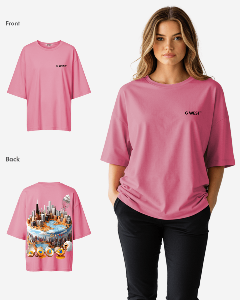 G WEST OVERSIZED CHICAGO CAKE TEE - WOMEN - G West