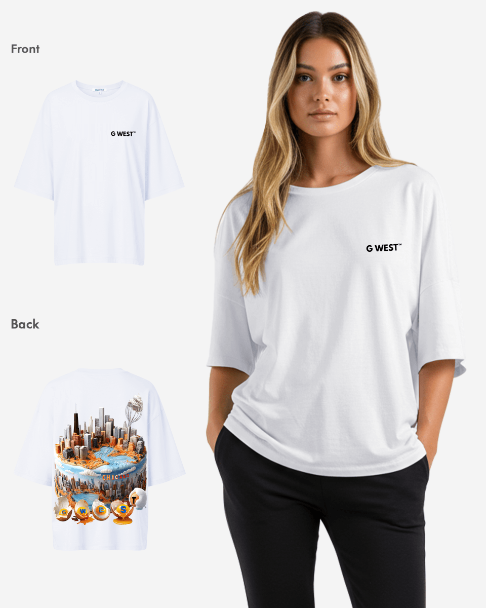 G WEST OVERSIZED CHICAGO CAKE TEE - WOMEN - G West