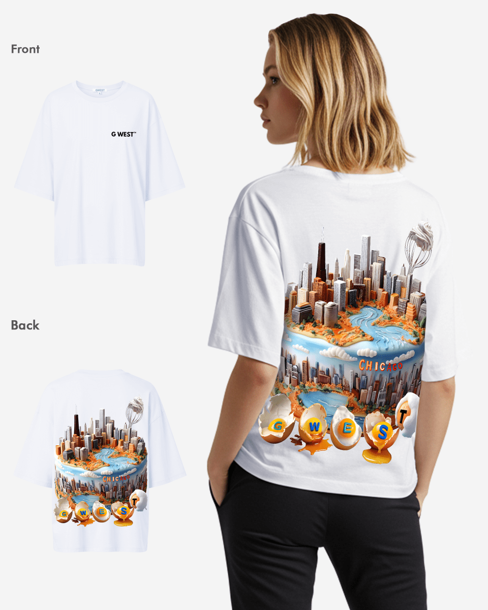 G WEST OVERSIZED CHICAGO CAKE TEE - WOMEN - G West