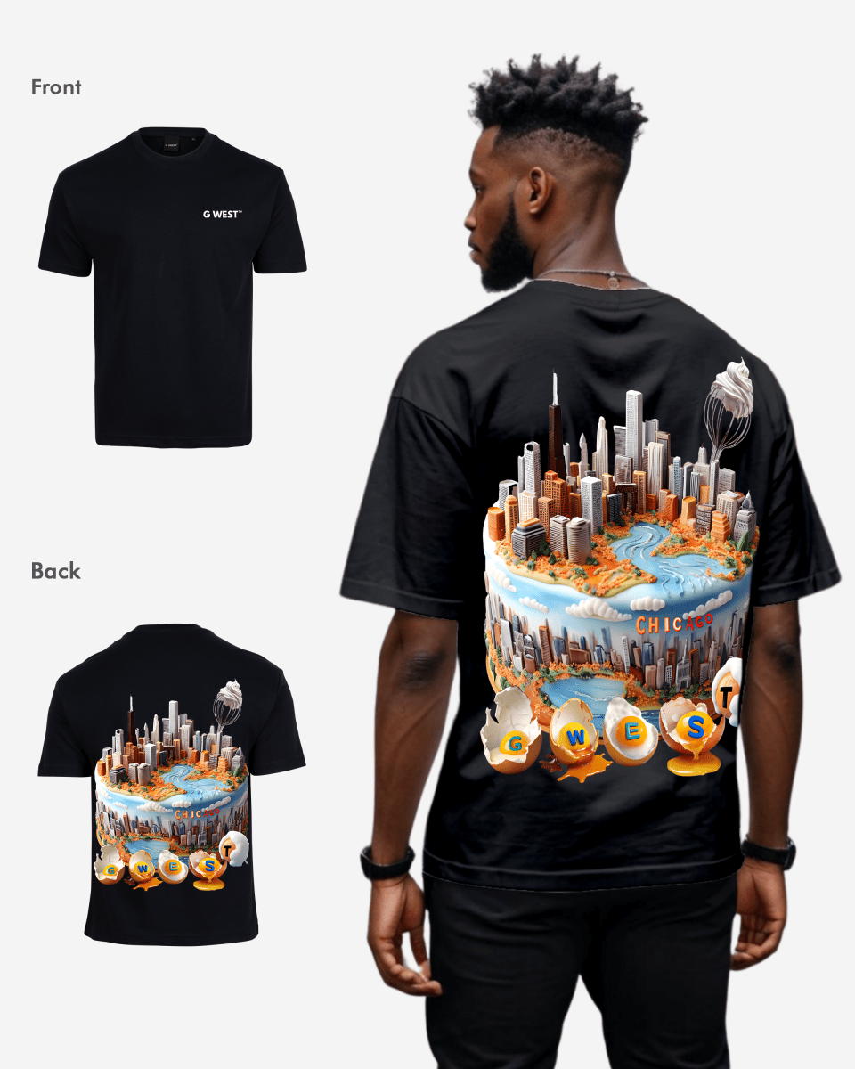 G WEST OVERSIZED CHICAGO CAKE TEE - G West