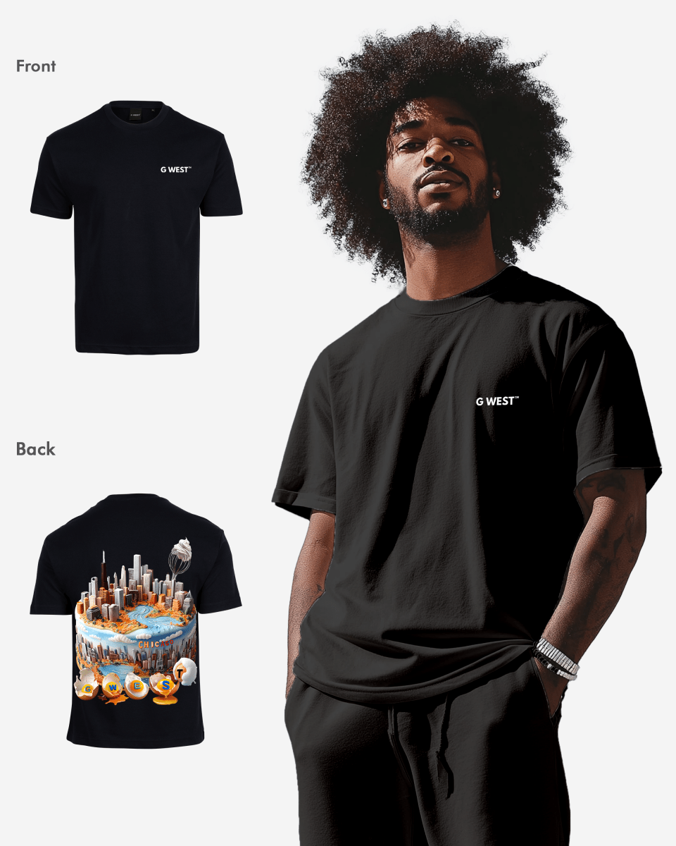 G WEST OVERSIZED CHICAGO CAKE TEE - G West