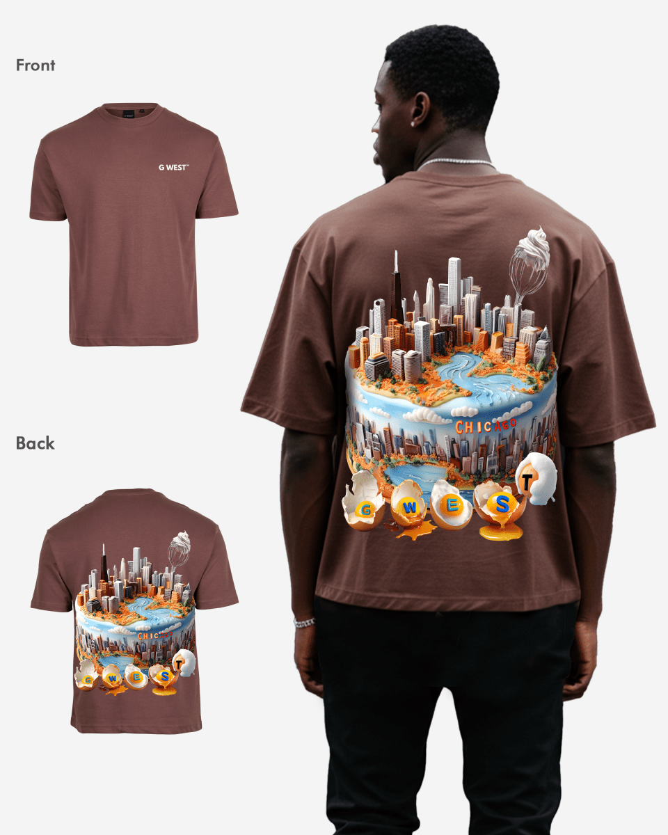 G WEST OVERSIZED CHICAGO CAKE TEE - G West