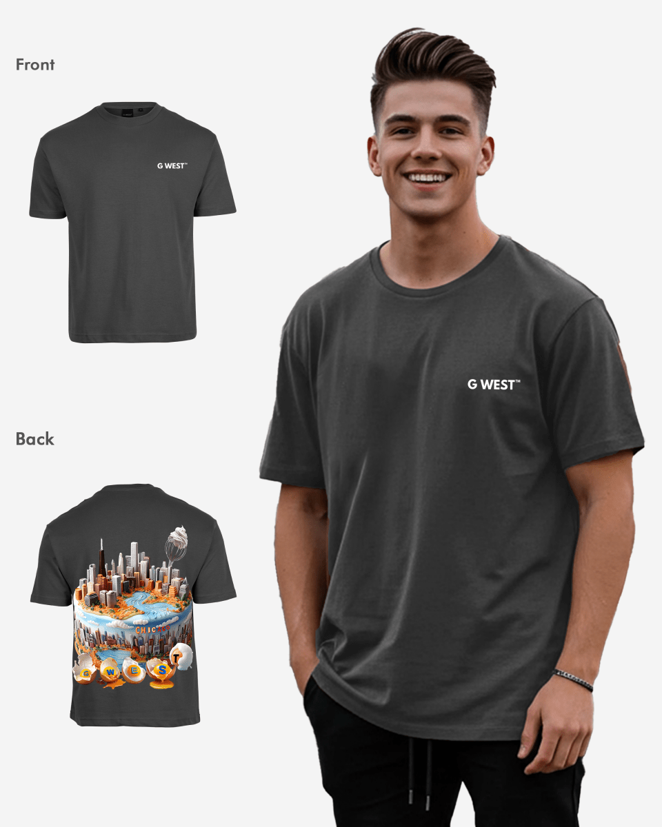 G WEST OVERSIZED CHICAGO CAKE TEE - G West