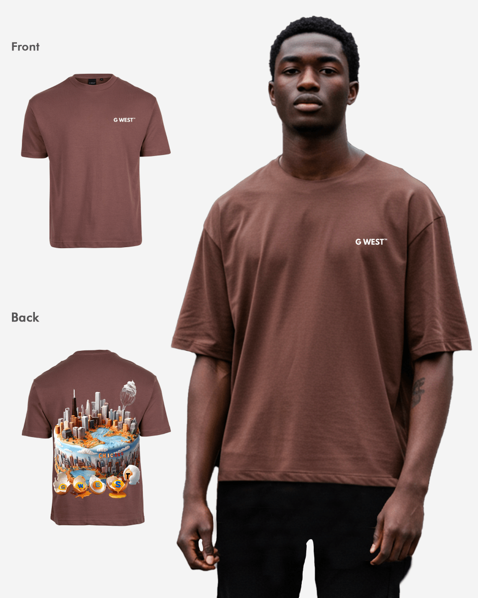 G WEST OVERSIZED CHICAGO CAKE TEE - G West