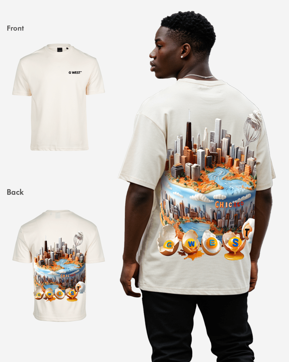 G WEST OVERSIZED CHICAGO CAKE TEE - G West