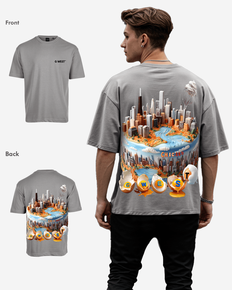 G WEST OVERSIZED CHICAGO CAKE TEE - G West