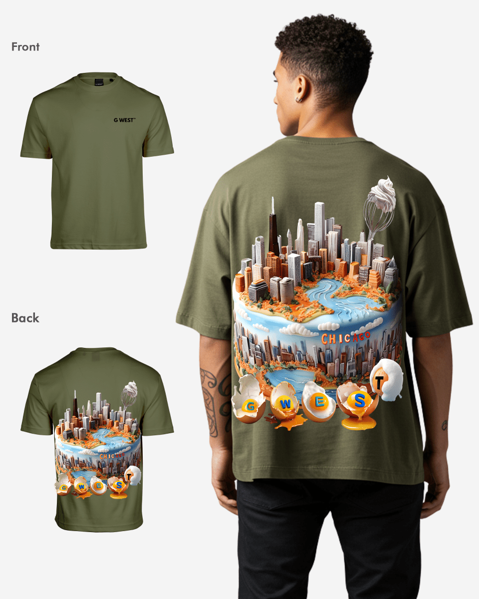 G WEST OVERSIZED CHICAGO CAKE TEE - G West