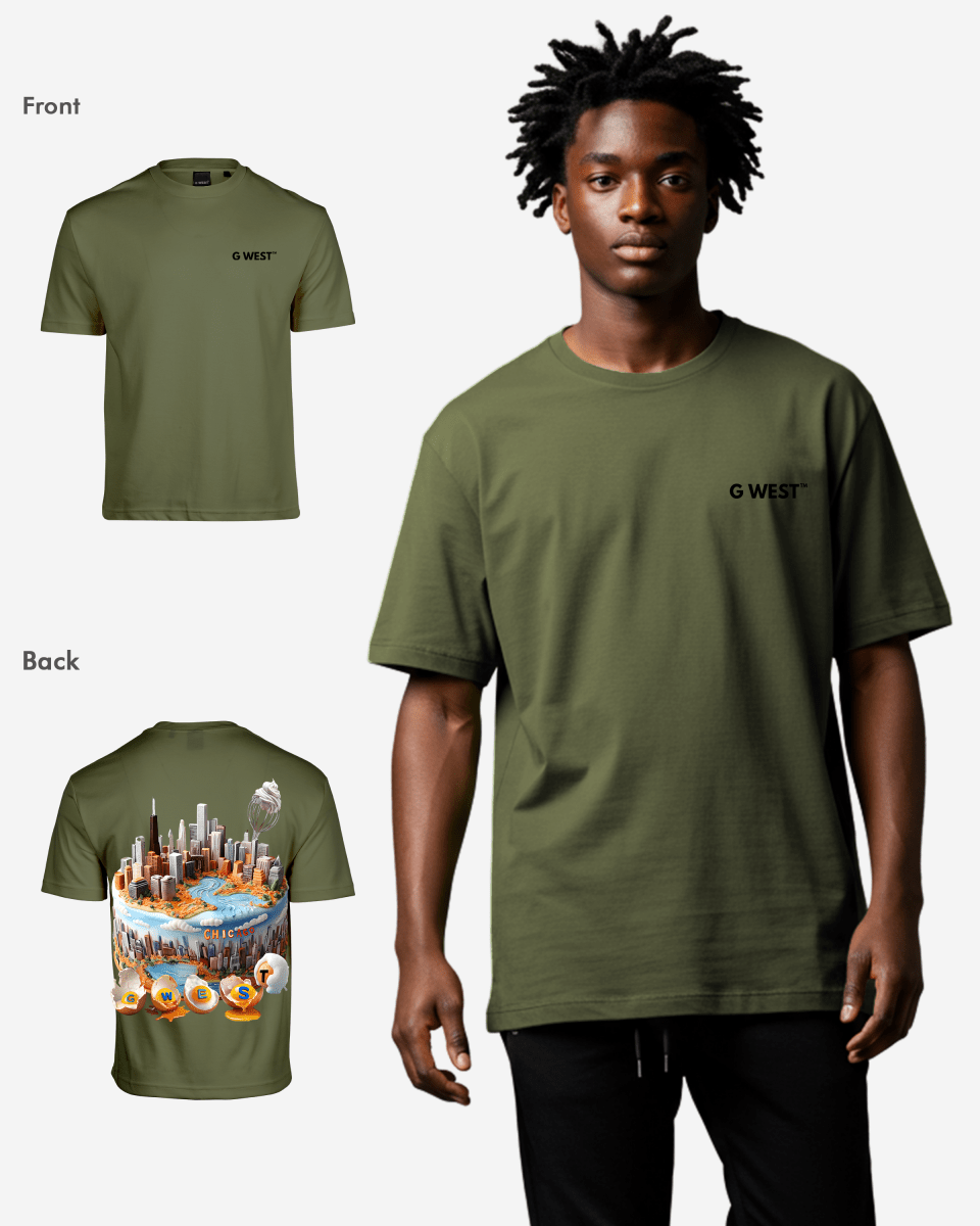 G WEST OVERSIZED CHICAGO CAKE TEE - G West