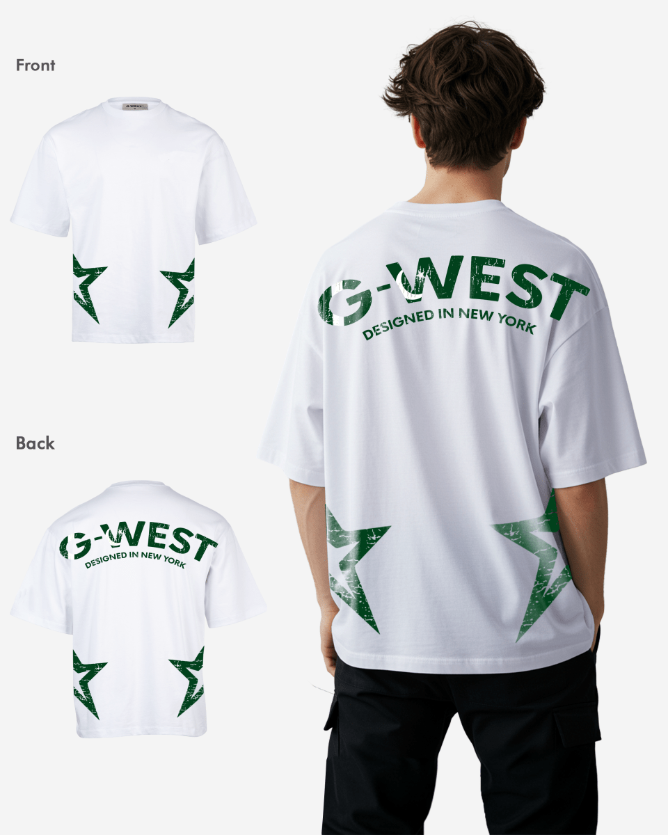 G West Oversized Cricket White T-Shirt : Gwdtfl2404 - 1 Colors - G West