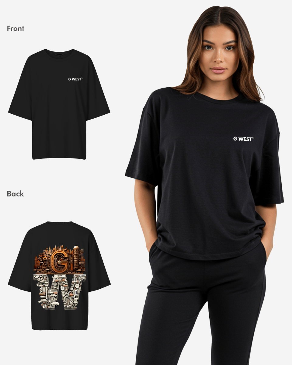 G WEST OVERSIZED DETROIT MOTORCITY T - SHIRT - WOMEN - G West