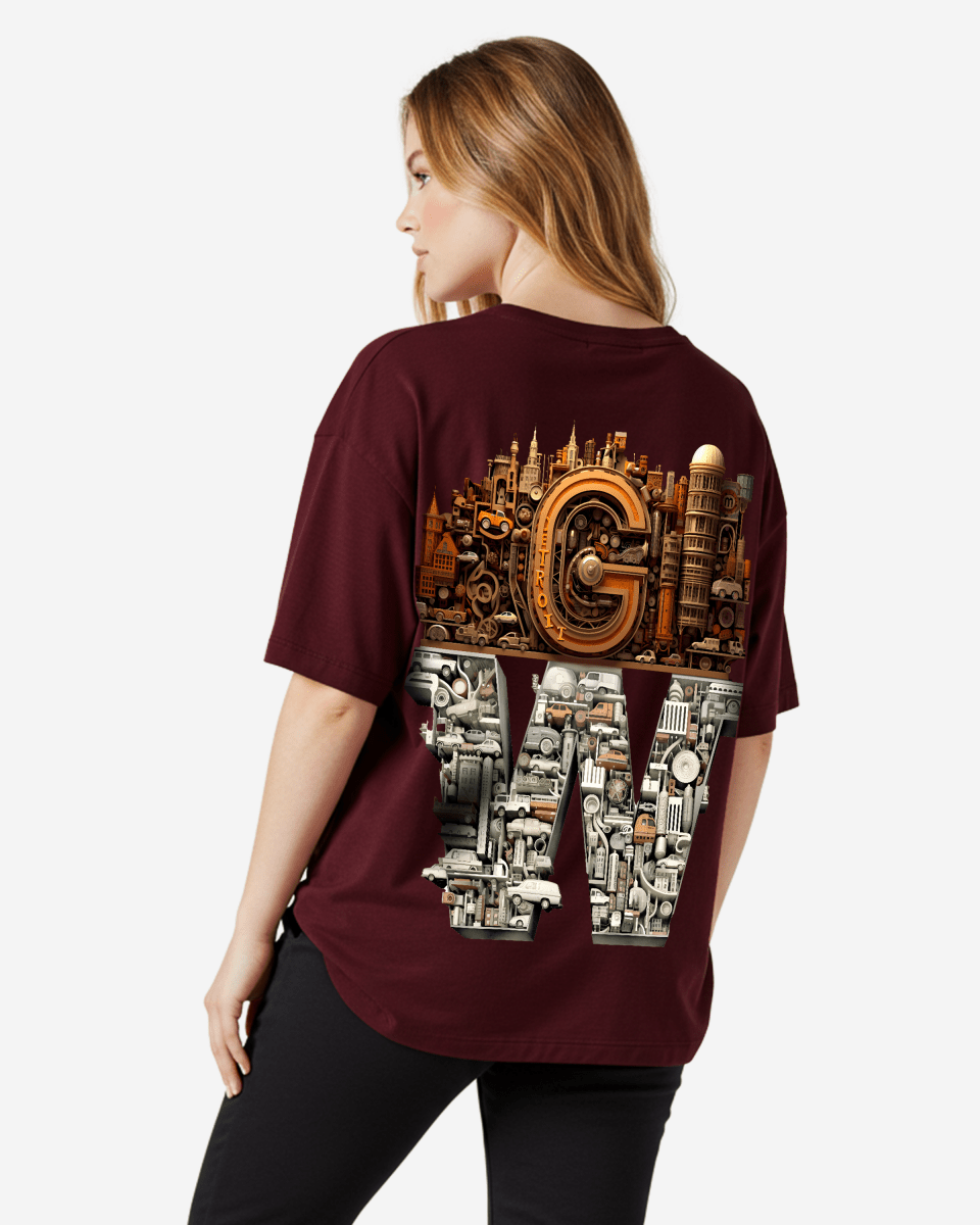 G WEST OVERSIZED DETROIT MOTORCITY T - SHIRT - WOMEN - G West