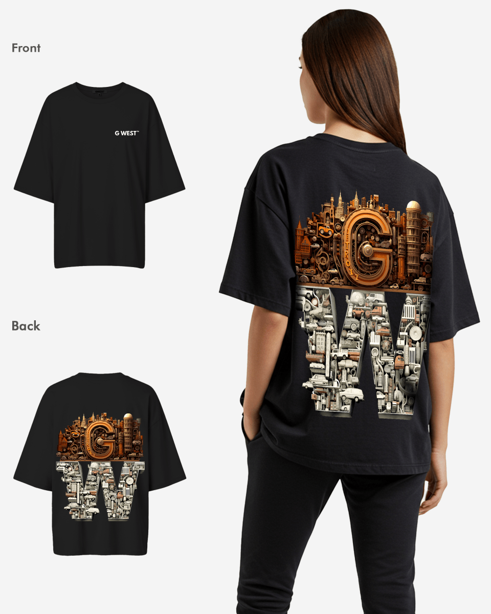 G WEST OVERSIZED DETROIT MOTORCITY T - SHIRT - WOMEN - G West