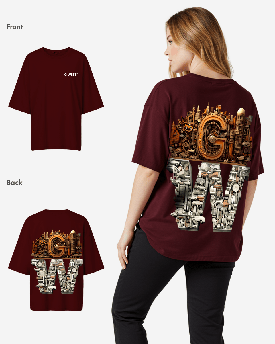 G WEST OVERSIZED DETROIT MOTORCITY T - SHIRT - WOMEN - G West