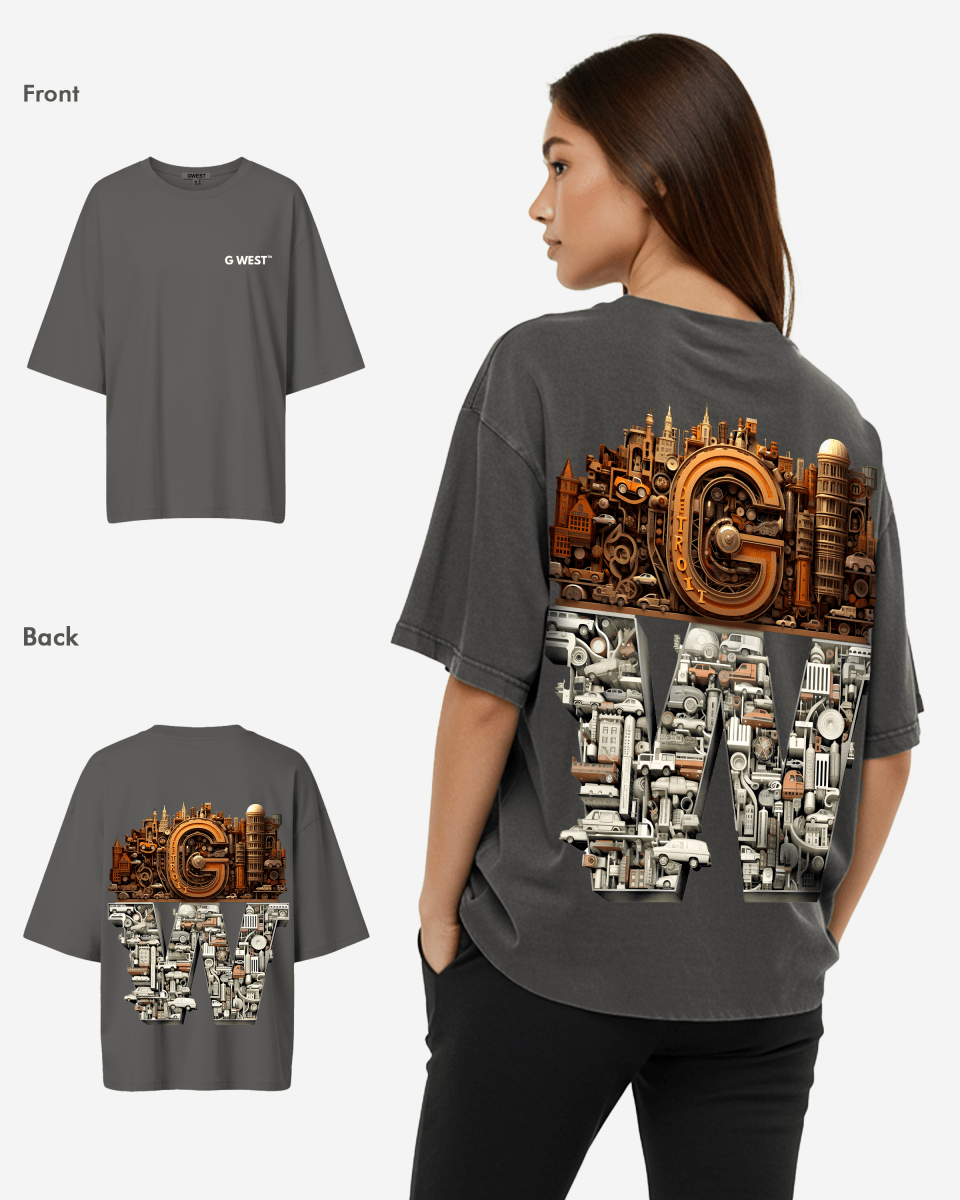 G WEST OVERSIZED DETROIT MOTORCITY T - SHIRT - WOMEN - G West