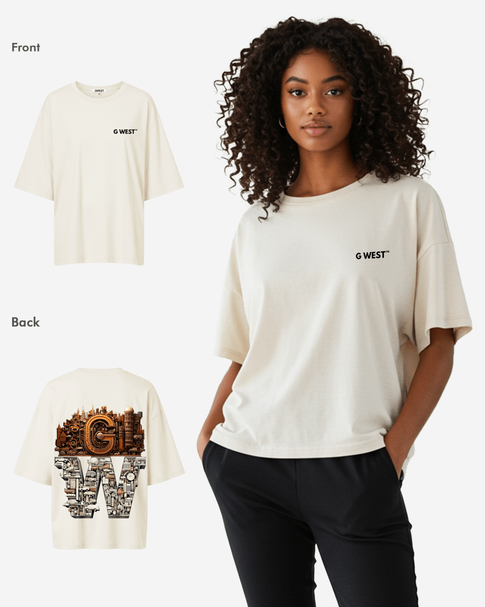 G WEST OVERSIZED DETROIT MOTORCITY T - SHIRT - WOMEN - G West