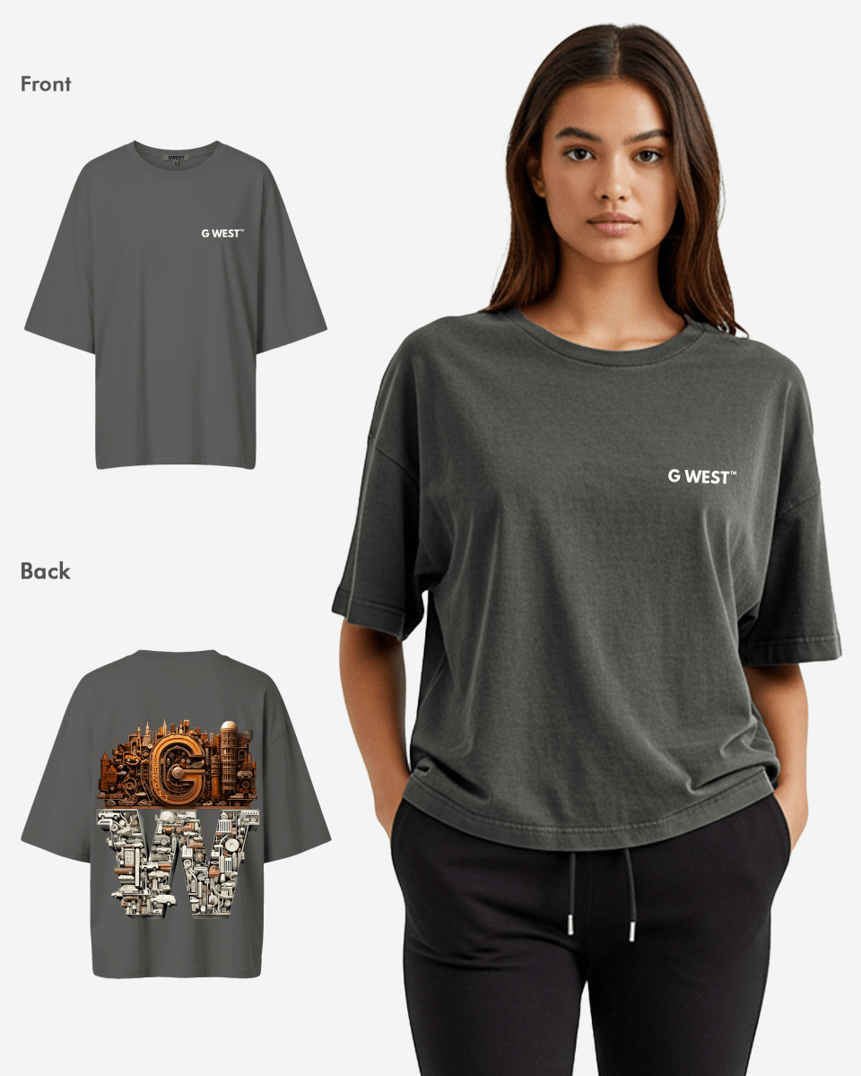 G WEST OVERSIZED DETROIT MOTORCITY T - SHIRT - WOMEN - G West