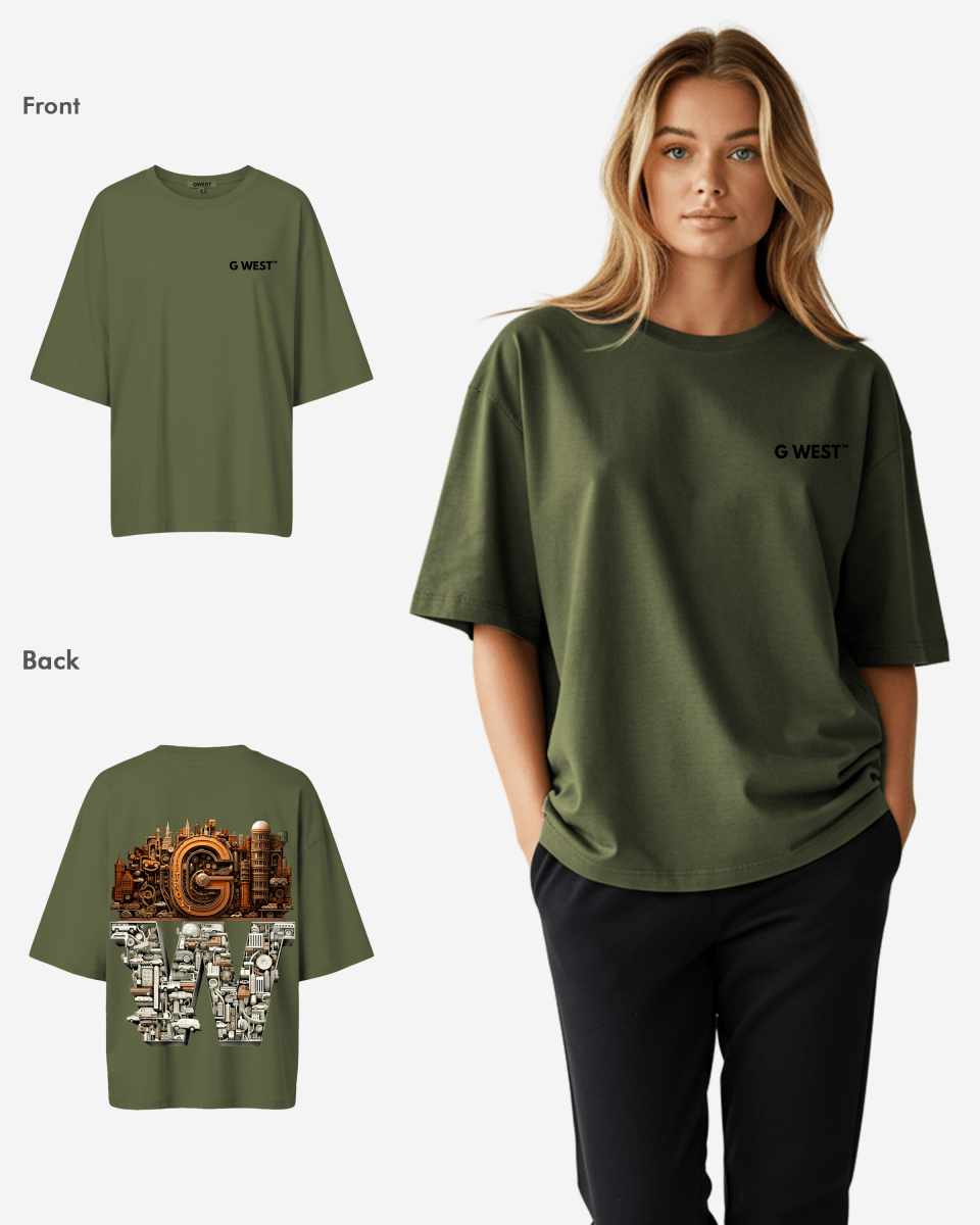 G WEST OVERSIZED DETROIT MOTORCITY T - SHIRT - WOMEN - G West