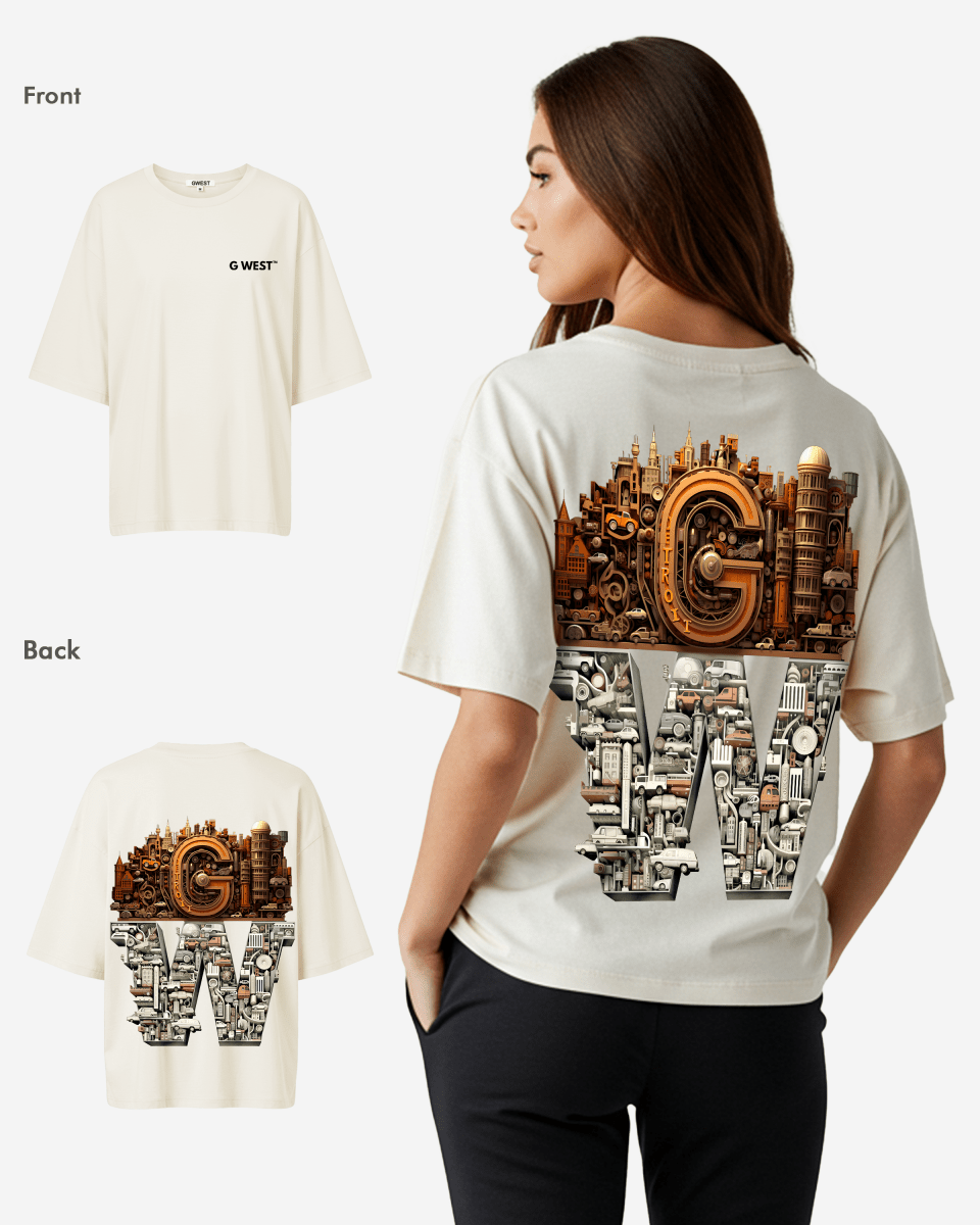 G WEST OVERSIZED DETROIT MOTORCITY T - SHIRT - WOMEN - G West